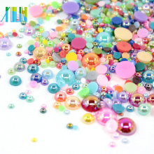 Bulk plastic flat back pearls beads FP02